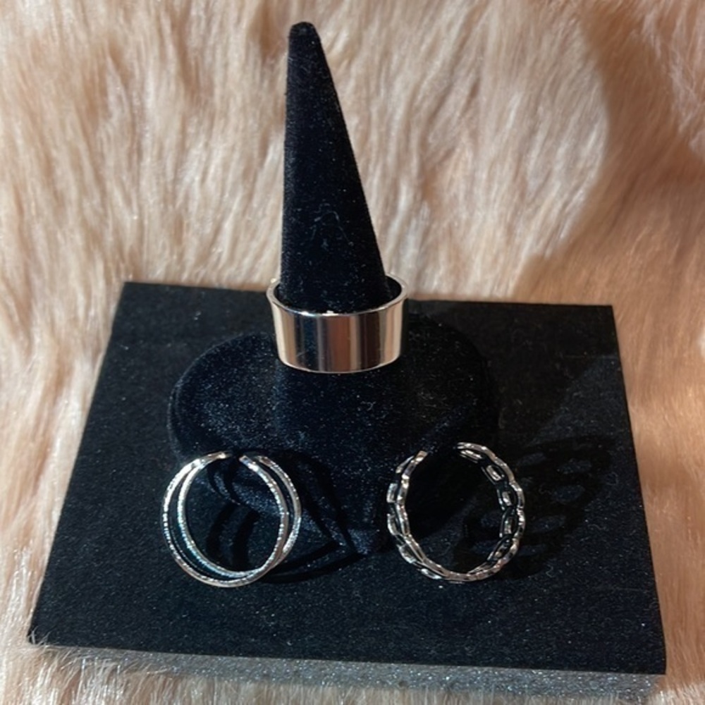 3-Piece set Stainless‎ Steel Adjustable Rings NWT - Picture 4 of 17